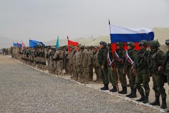 Церемония открытия совместного учения Коллективных сил ОДКБ в Таджикистане