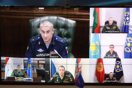 Совместная тренировка дежурных смен Центра кризисного реагирования ОДКБ, пунктов управления оборонных ведомств, министерств по делам гражданской обороны и чрезвычайным ситуациям