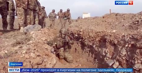 Сюжет телеканала «РОССИЯ 1» о ходе командно-штабного учения с Коллективными силами быстрого развёртывания Центральноазиатского региона «Рубеж-2025» в Кыргызстане